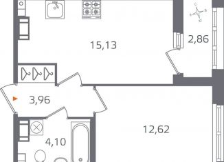 Продам 1-ком. квартиру, 37.2 м2, Санкт-Петербург, муниципальный округ Финляндский