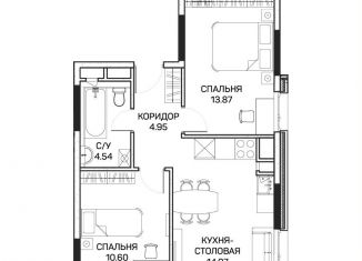 Продаю 2-комнатную квартиру, 48.7 м2, Москва, метро Медведково, улица Корнейчука, 27