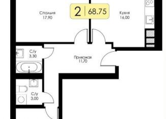 Продажа 2-ком. квартиры, 68.8 м2, Смоленск, ЖК Загорье