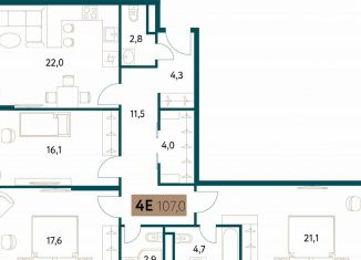 Продаю 4-комнатную квартиру, 107.1 м2, Москва, метро Раменки, Винницкая улица, 8к1