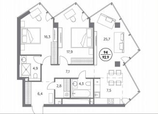 Продам 2-ком. квартиру, 92.9 м2, Москва, Шлюзовая набережная, 2/1с1, ЦАО