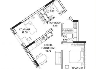 Продам двухкомнатную квартиру, 54.5 м2, Москва, метро Медведково, улица Корнейчука, 27