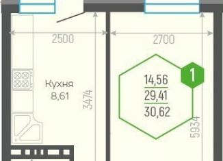 Продам 1-комнатную квартиру, 30.8 м2, Краснодар, Прикубанский округ, Черкасская улица, 58/2