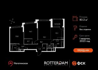 Продается 3-ком. квартира, 83.2 м2, Москва, Варшавское шоссе, 37Ак1