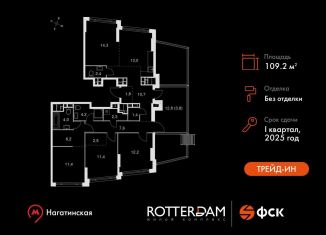 Продажа четырехкомнатной квартиры, 109.2 м2, Москва, Варшавское шоссе, 37Ак1