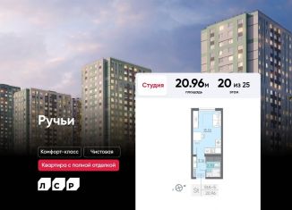 Продажа квартиры студии, 21 м2, Санкт-Петербург, метро Академическая