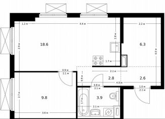 Продам 1-ком. квартиру, 44 м2, Москва, метро Верхние Лихоборы, жилой комплекс Большая Академическая 85, к3.2