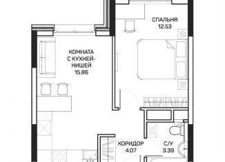 1-комнатная квартира на продажу, 36.1 м2, Москва, улица Корнейчука, 27, метро Медведково