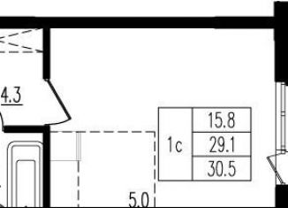 Продаю квартиру студию, 30.5 м2, деревня Пирогово, ЖК Пироговская Ривьера, улица Ильинского, 8