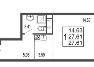 Продаю квартиру студию, 27.6 м2, Лыткарино, 6-й микрорайон, 15Д