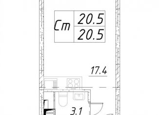 Продаю квартиру студию, 20.5 м2, Звенигород, 3-й микрорайон, к6