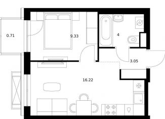 Продается однокомнатная квартира, 33.3 м2, Мурманская область, улица Шмидта, 2