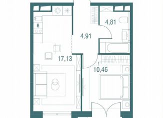 Продажа 1-комнатной квартиры, 38.2 м2, Одинцово, ЖК Одинбург