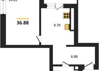 Продам однокомнатную квартиру, 36.9 м2, Калининград