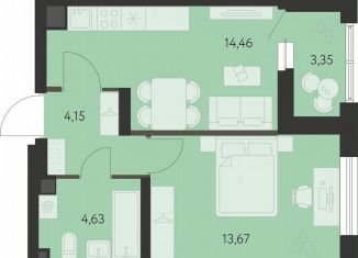 Продам однокомнатную квартиру, 38.6 м2, Екатеринбург, метро Чкаловская, улица Вильгельма де Геннина, 23