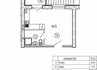 Продаю 1-ком. квартиру, 26.3 м2, Пионерский, Береговая улица