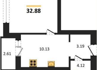 Продаю однокомнатную квартиру, 32.9 м2, Калининград, Московский район