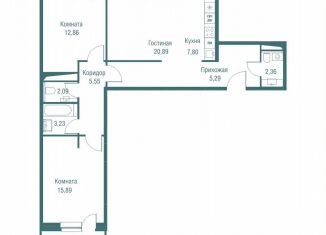 Продажа трехкомнатной квартиры, 78.3 м2, Одинцово, ЖК Одинбург