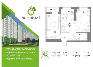 Продается двухкомнатная квартира, 54.8 м2, Тверь, улица Сергея Лоскутова, 2