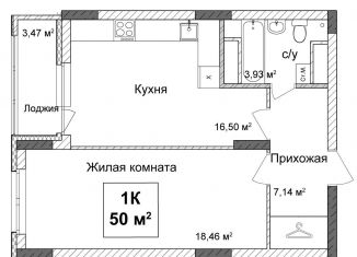 Продам однокомнатную квартиру, 49.5 м2, Нижний Новгород, улица Ванеева, 40Б