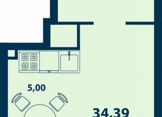 Продам 1-комнатную квартиру, 34.4 м2, Уфа, Ленинский район