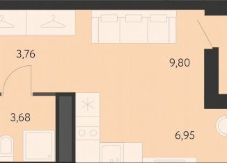 Продам квартиру студию, 25.1 м2, Екатеринбург, метро Чкаловская