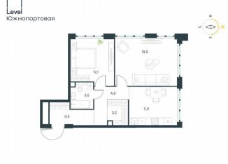 Продам 2-комнатную квартиру, 59.1 м2, Москва, ЮВАО, жилой комплекс Левел Южнопортовая, 3