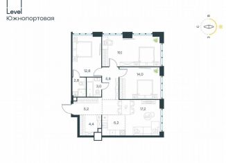 Продается четырехкомнатная квартира, 89.5 м2, Москва, ЮВАО, жилой комплекс Левел Южнопортовая, 1