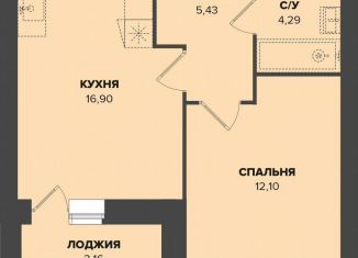 1-комнатная квартира на продажу, 40.3 м2, Мордовия