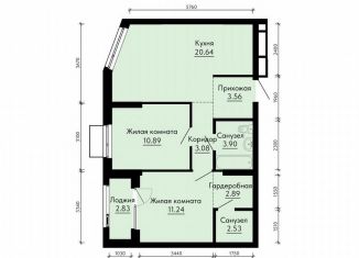 2-ком. квартира на продажу, 60.2 м2, Екатеринбург, жилой комплекс ПаркЛайф, 8