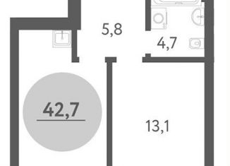 Продам двухкомнатную квартиру, 42.7 м2, Новосибирск