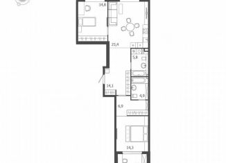 Продажа 2-комнатной квартиры, 86.8 м2, Санкт-Петербург, улица Профессора Попова, 47, метро Чкаловская