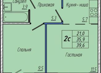 Продам однокомнатную квартиру, 39.6 м2, Кемерово, Притомский проспект, 30А, Центральный район