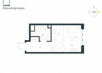 Продается квартира студия, 20.9 м2, Москва, жилой комплекс Левел Южнопортовая, 13, район Печатники