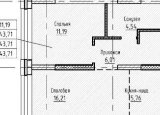 Продам 1-ком. квартиру, 43.7 м2, Тюмень, Центральный округ