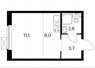 Продается квартира студия, 23.4 м2, Котельники, ЖК Белая Дача Парк