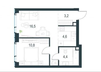 Продам 2-комнатную квартиру, 39.5 м2, Москва, метро Мичуринский проспект, жилой комплекс Левел Мичуринский, к3