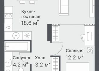 Продаю однокомнатную квартиру, 38.2 м2, Тюмень, Калининский округ