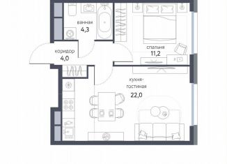 Продажа 2-комнатной квартиры, 41.5 м2, Москва, ВАО