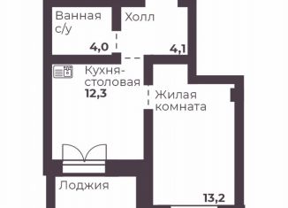 Продам однокомнатную квартиру, 33.6 м2, Челябинск