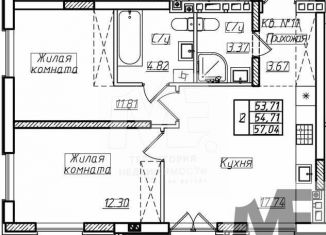 Продам 2-комнатную квартиру, 54.7 м2, Пионерский