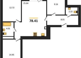 Продается 3-ком. квартира, 78.4 м2, Калининградская область