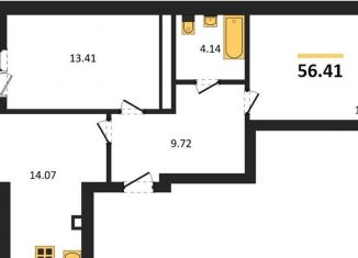 2-комнатная квартира на продажу, 56.4 м2, Калининград, Московский район