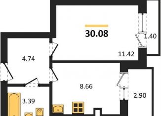 Продаю однокомнатную квартиру, 30.1 м2, Калининград, Московский район