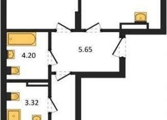 Продам 2-ком. квартиру, 63.3 м2, Калининград, Батальная улица, 65Б, Московский район