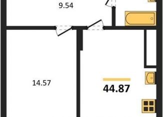 Продаю 1-комнатную квартиру, 44.9 м2, поселок Малое Исаково