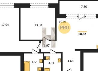 Продажа двухкомнатной квартиры, 68.8 м2, Калининград, улица Александра Невского, 194А