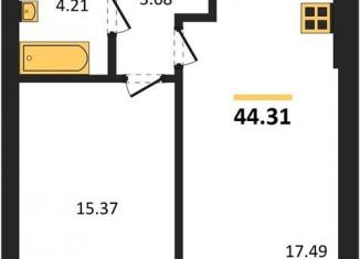 Продается однокомнатная квартира, 44.3 м2, Пионерский