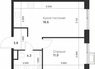 Продаю 1-комнатную квартиру, 37.6 м2, посёлок Газопровод, посёлок Газопровод, 13с7