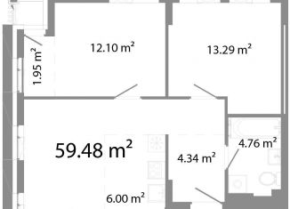 Продам трехкомнатную квартиру, 59.5 м2, Челябинская область